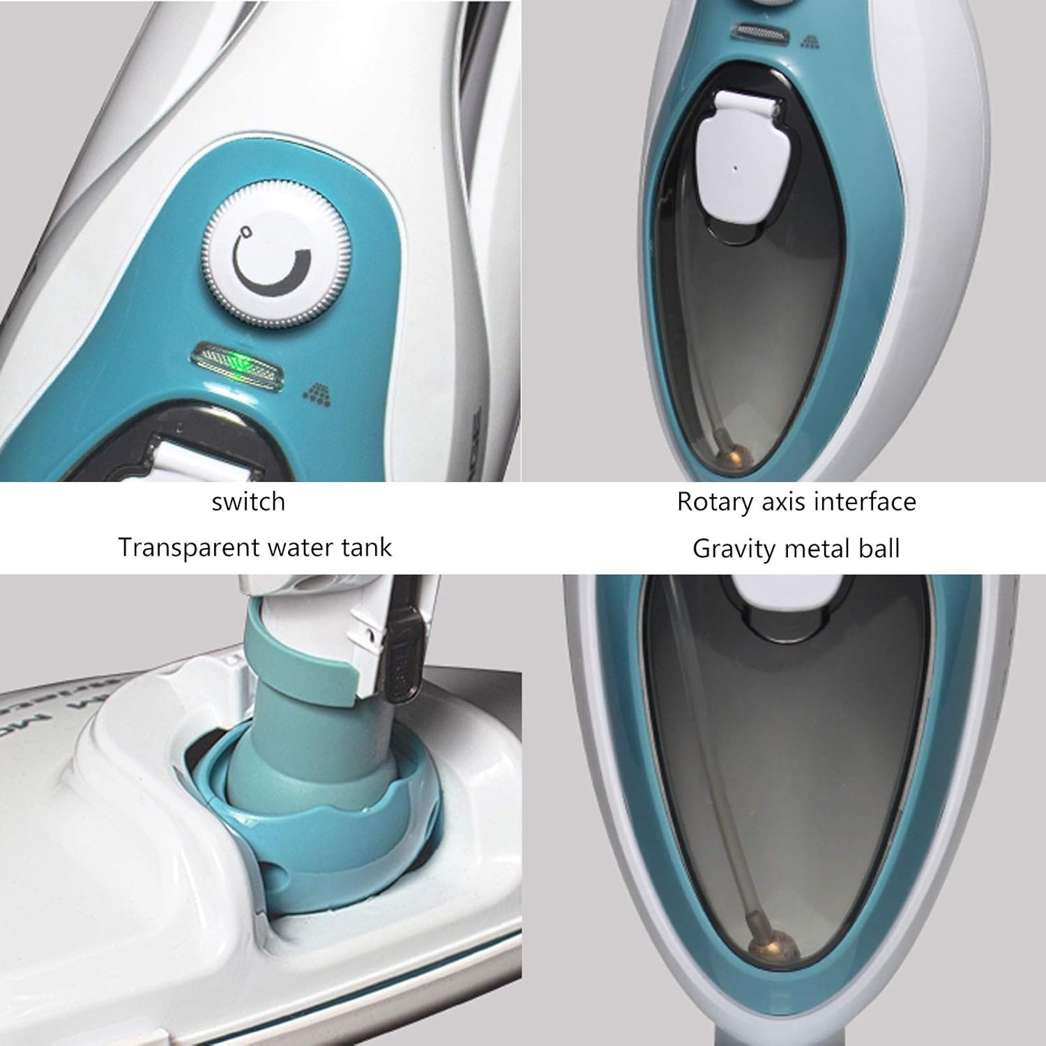 2-in-1 Steam Mop A Multi-Functional Household Steam Cleaner Can Kill and 99.9%* of ES Used for Living Room Bedroom Dining Room Carpets White (White)