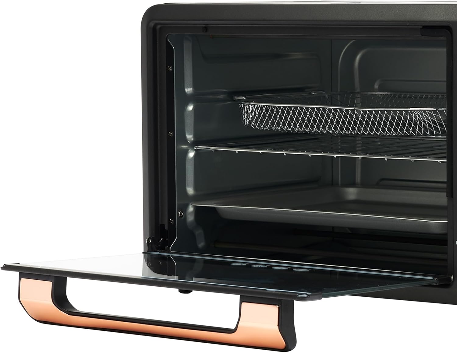 Haden Countertop 6 Slice Toaster Oven Air Fryer Combo for Kitchen, Black/Copper