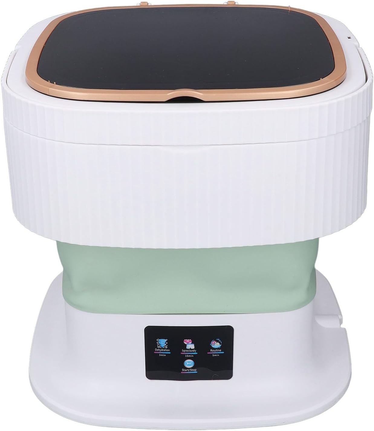 Portable Washing Machine, 11.5L Large Capacity Mini Foldable Washer with Drain Hose for Baby Clothes, Underwear, Socks, with 3 Timer Modes (Green)