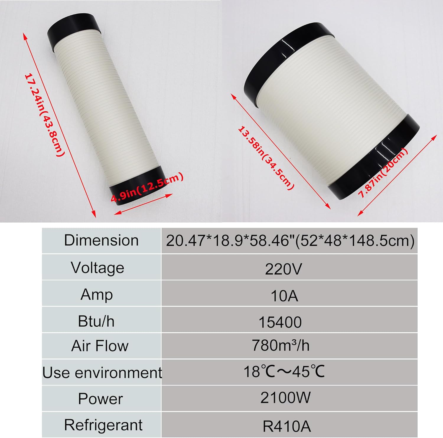 Industrial Air Conditioner Outdoor Indoor Spot Mobile Air Cooler 780m³/h Commercial Aircon with Two Outlet Tubes 220V