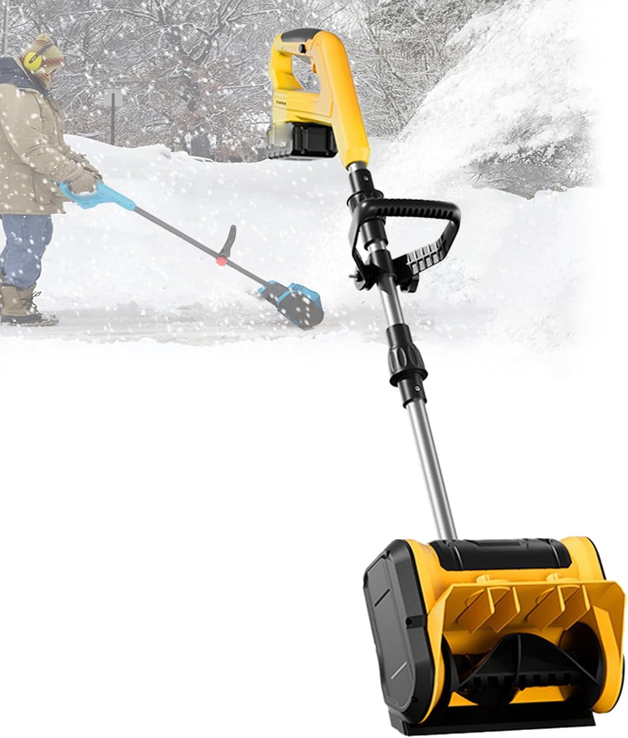 Cordless Snow Shovel, Snow Blower Electric Snow Thrower with 11” Sweeping Width, Long Lasting Batter 15sections