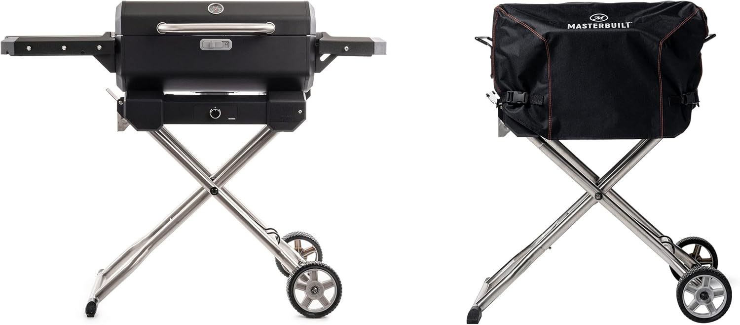 Masterbuilt Portable Charcoal Grill with Cart + Grill Cover Bundle