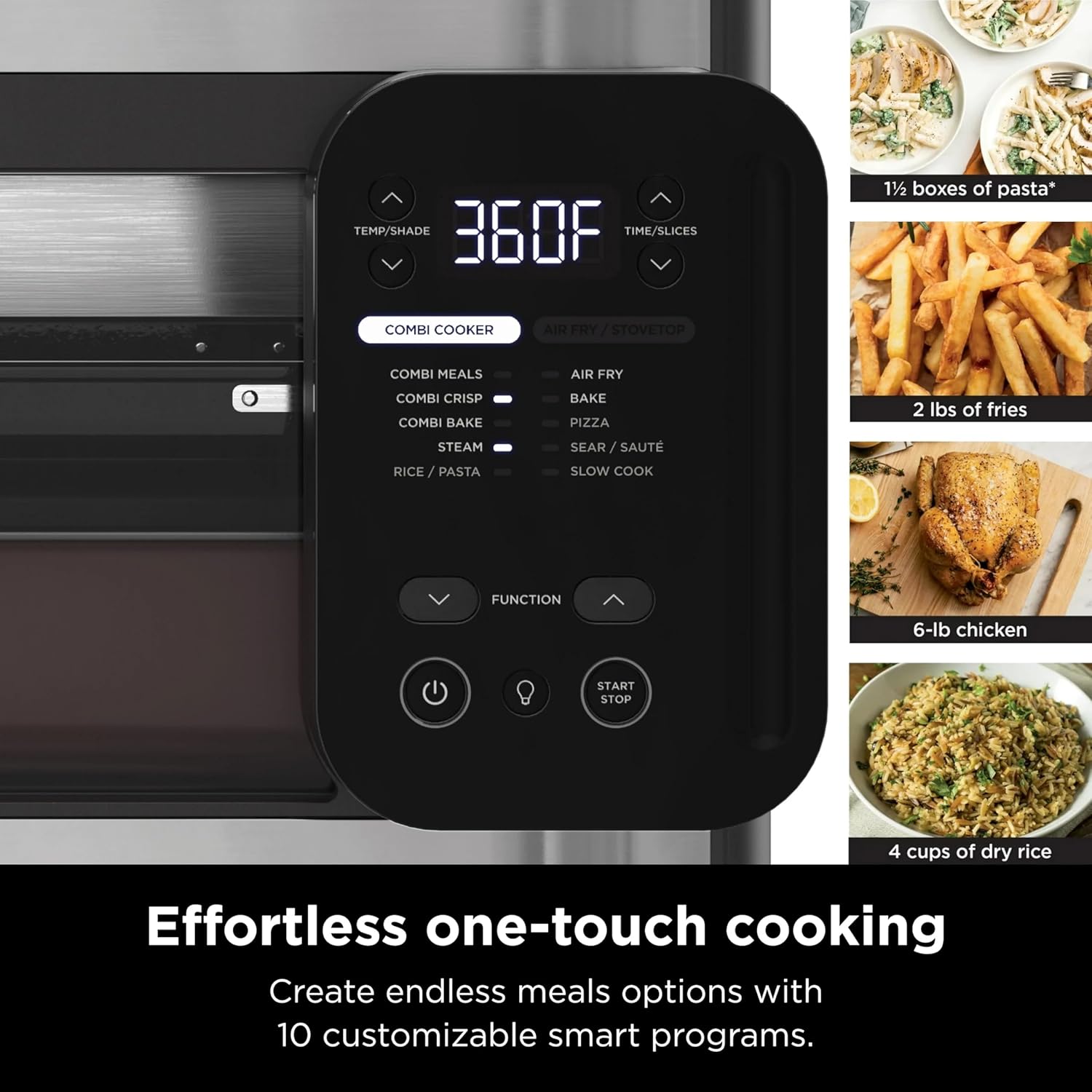 Ninja SFP700 Combi All-in-One Multicooker, Oven, & Air Fryer, 10-in-1 Functions, 15-Min Meals, Digital Display, Stainless Steel (Renewed), 14.92 x 15.43 x 13.11