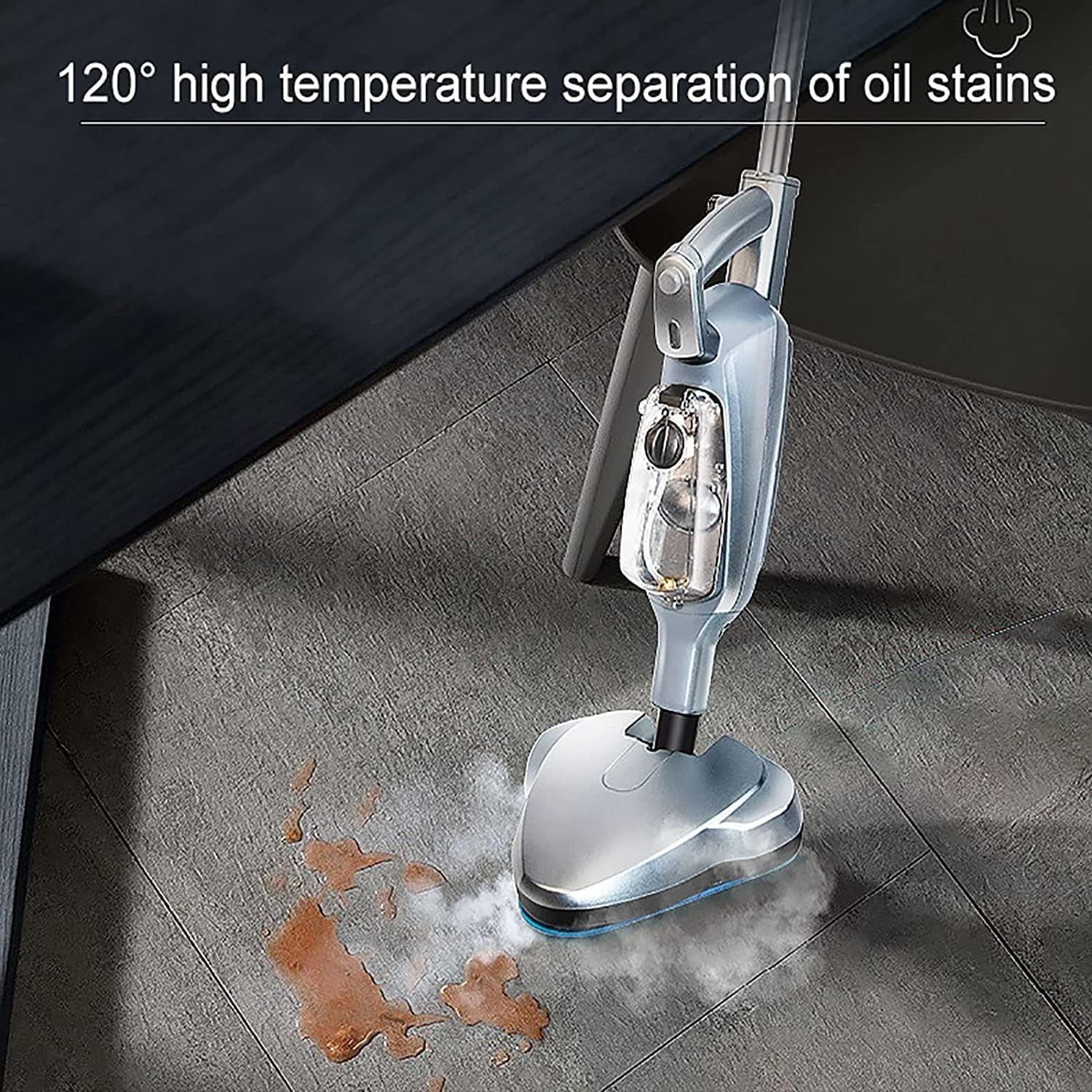 Steam Mop, Detachable Steam Cleaner, Multifunctional Cleaning Machine Floor Steamer, Suitable for Household Kitchens Hardwood Floor Tiles (Blue)