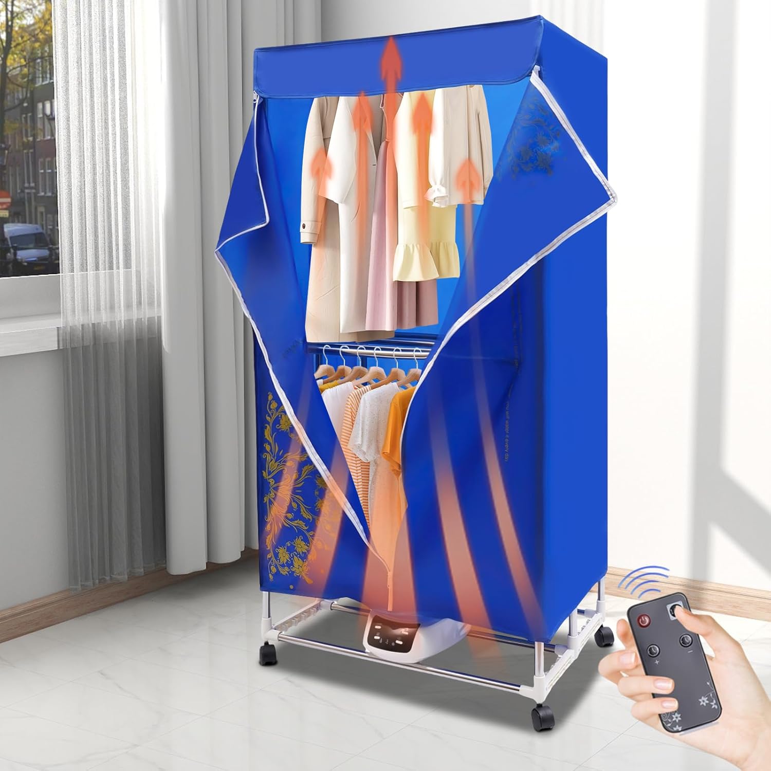 Portable Clothes Dryer 1500W Drying Machine Travel Electric Clothes Drying Compact Dryer Machine with Timer for Apartments Home Dorms Travel RVs