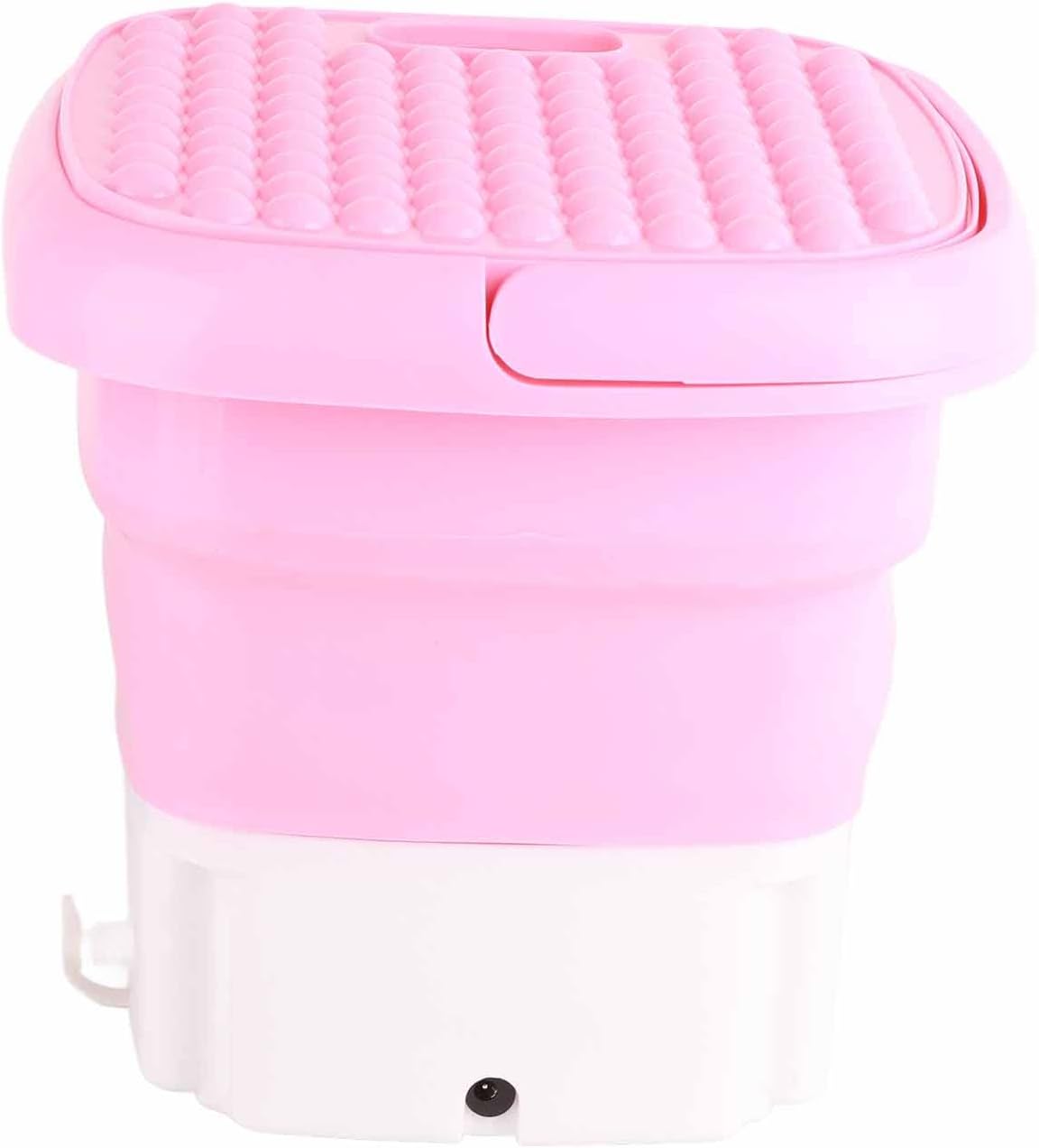 Restokki Folding Portable Washing Machine with 3 Modes, Deep Cleaning, Semi-Automatic, and Self-Draining, US Plug 110-240V(Pink)