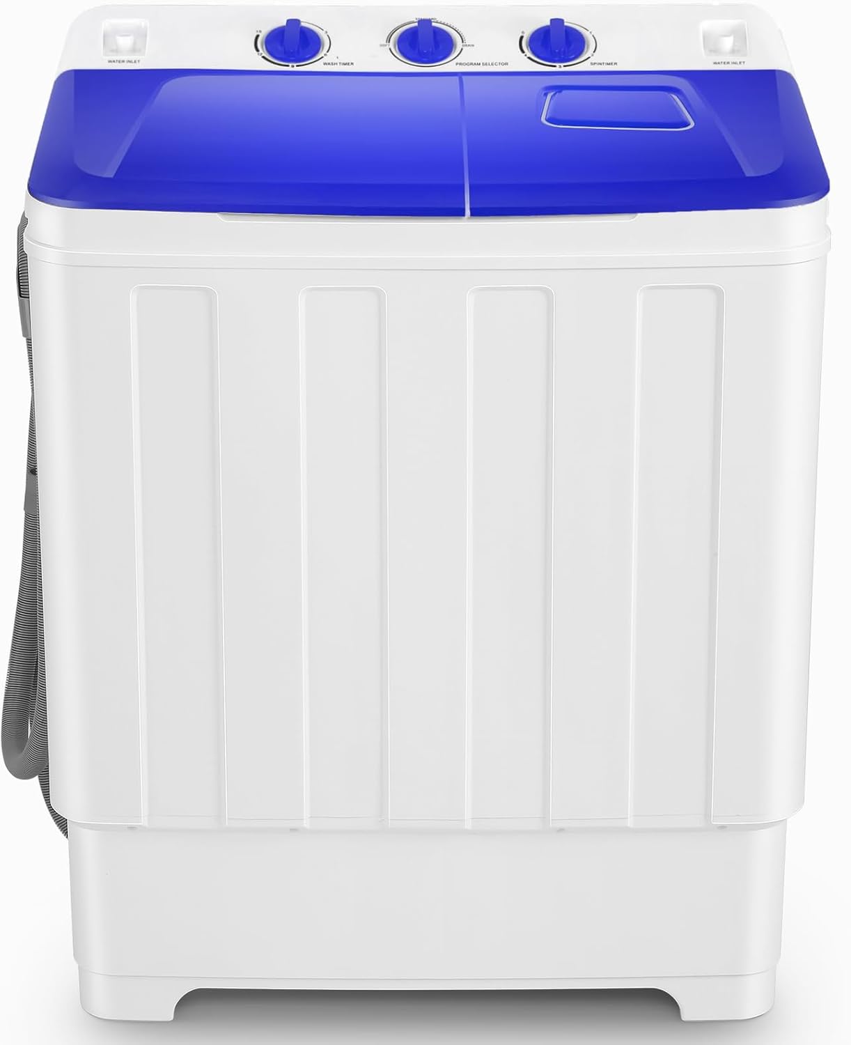 Nictemaw Portable Washing Machine 30Lbs Capacity Washer and Dryer Combo 2 In 1 Compact Twin Tub Laundry Washer (19Lbs) & Spinner (11Lbs) with Drain Pump, Time Control, for Apartment Dorms RV, Blue
