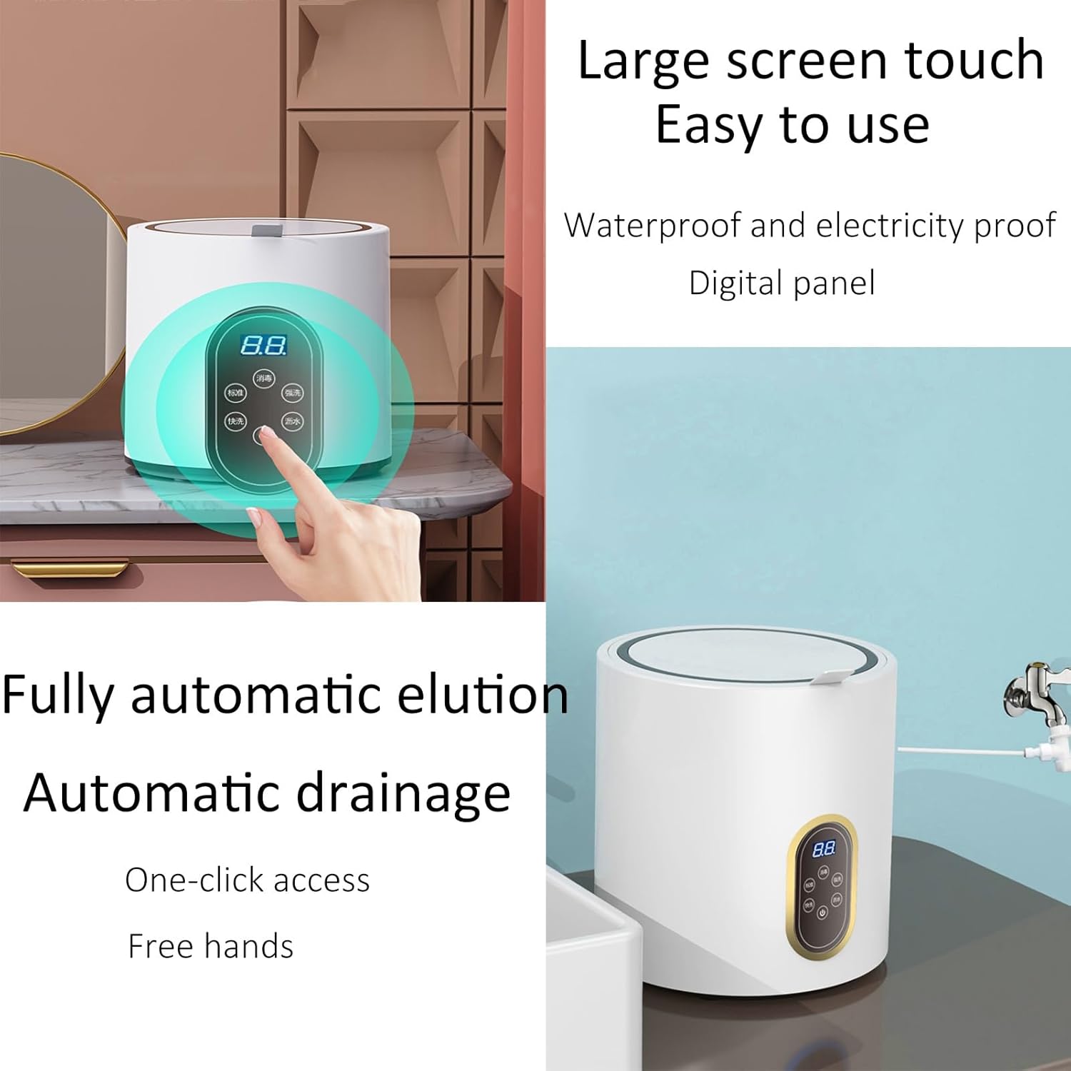 Portable Washing Machine, Mini Washer 6l Capacity, Bucket Washing Machine, with Drain Basket, for Camping, Traveling, Apartments, Dorms, Rv (Size : Blu ray)