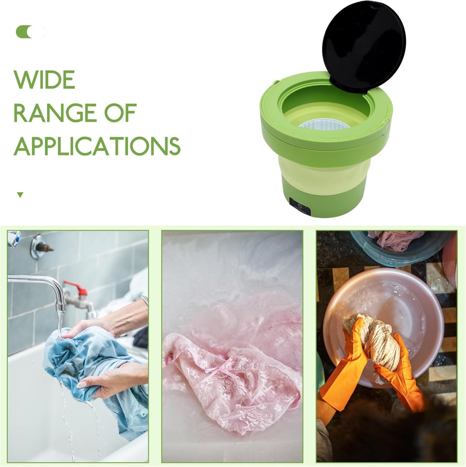 Angoily Portable Washing Machine for Camping Mini Laundry Machine Foldable Design Compact for Travel