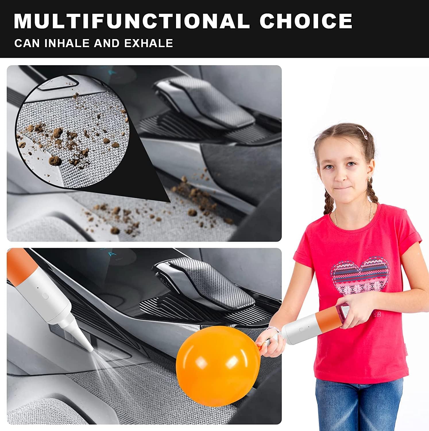 Small Fashion Handheld Vacuum Cordless, 2-Speed Powerful Portable Handheld Vacuum Cleaner for car, Home & Office Pets Hair Cat Litter Cleaning