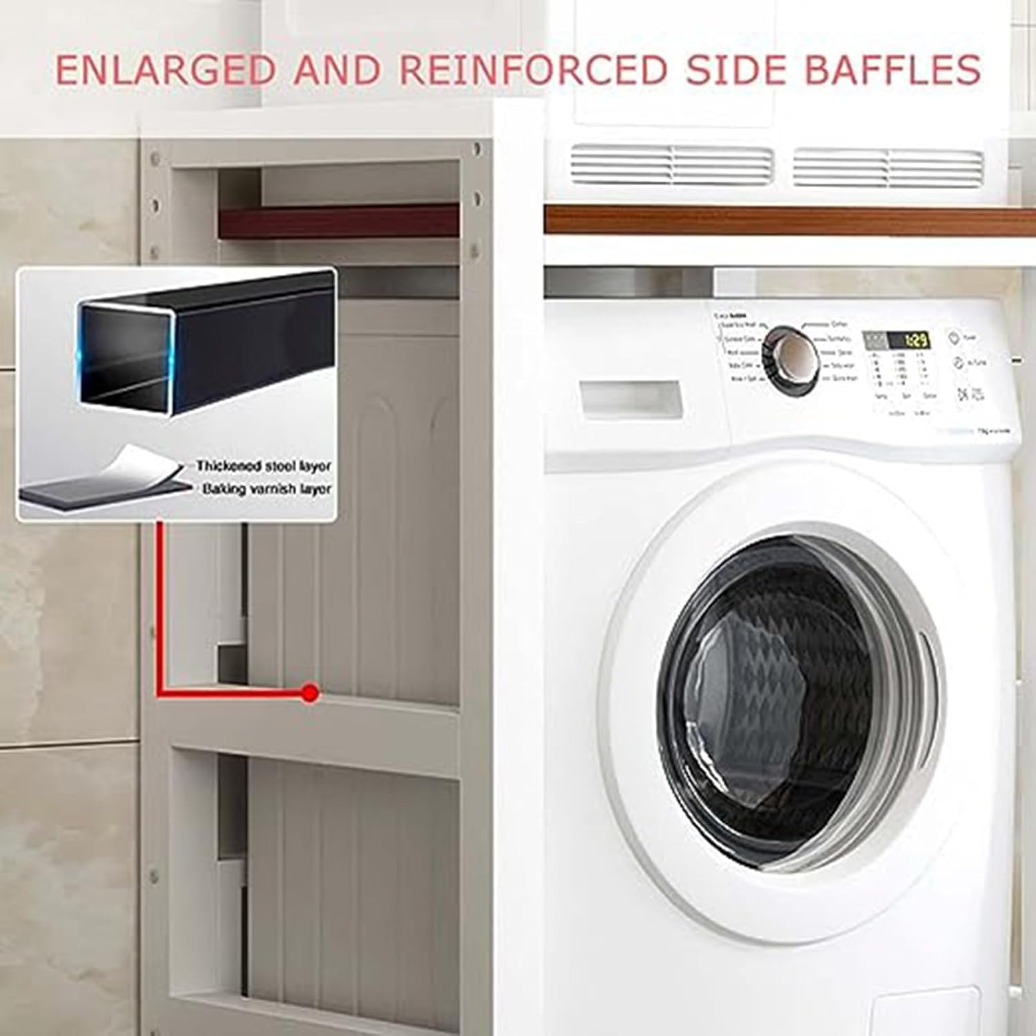 Stackable Washing Machine and Dryer Cabinet Kit - Compact Laundry Appliance Storage Solution for Space-Saving Laundry Organization and Efficiency