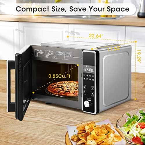 Air Fryer Oven Combo, Uten High-power Deep Air Fryer Oven Grill, Up to 400°F, 1800W, Digital Display, Fast Heat up/Time Control and Bonus Cookbook