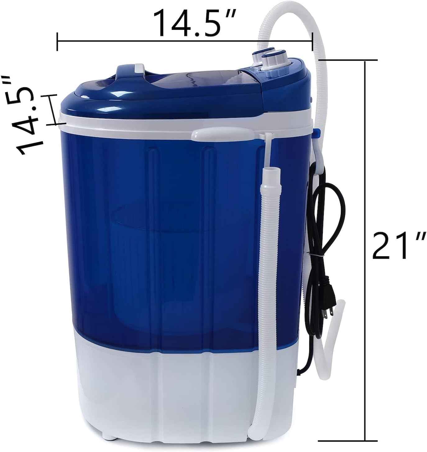 XKMT- Blue Mini Portable Washer Compact Washing Machine With Spinner, 3Kg Capacity, Timer Control, Laundry Appliances Home Apartment Traveling RV [P/N: ET-HOME007-BLUE]