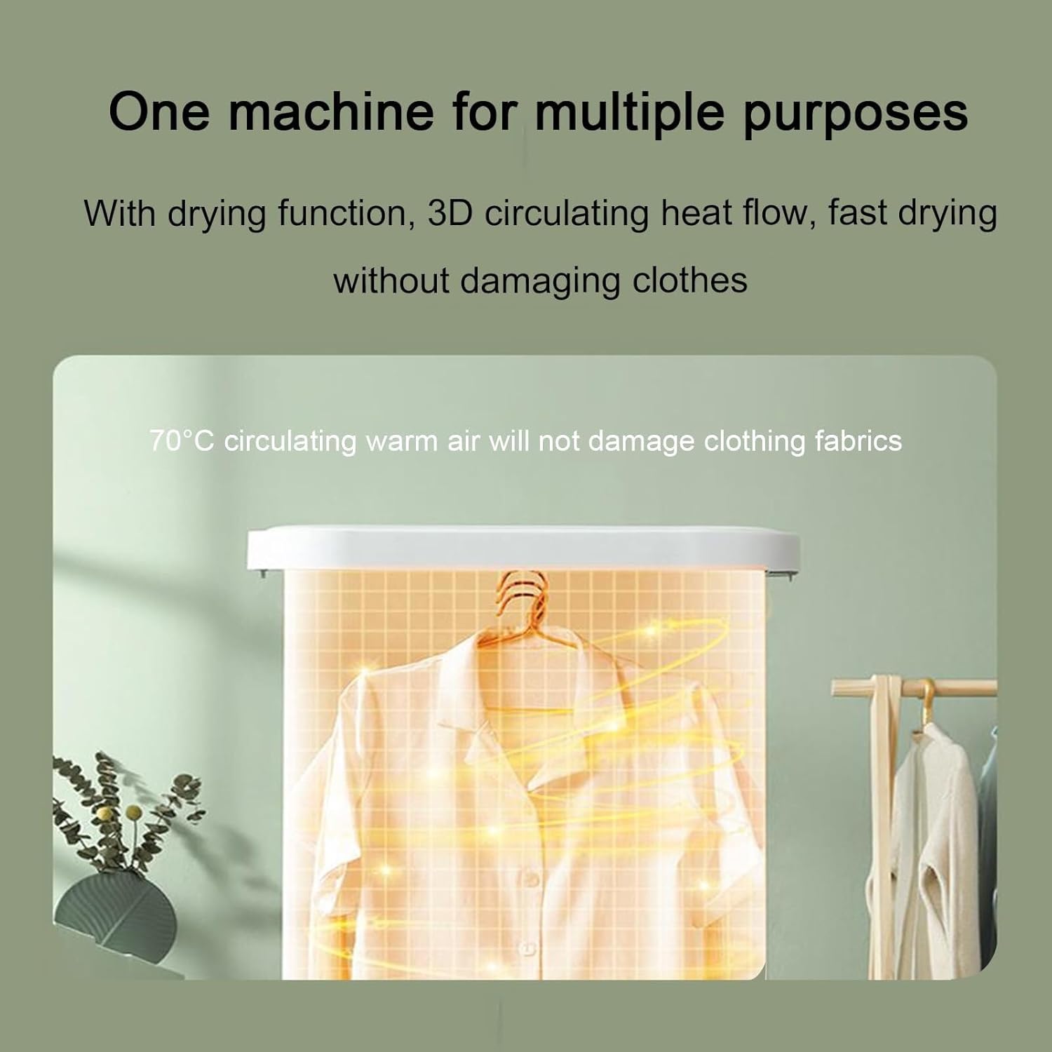 Drying Clothes Care Machine, Household Small Quick-Drying Foldable Clothes Dryer, Fully Automatic Steam Ironing Clothes Dryer