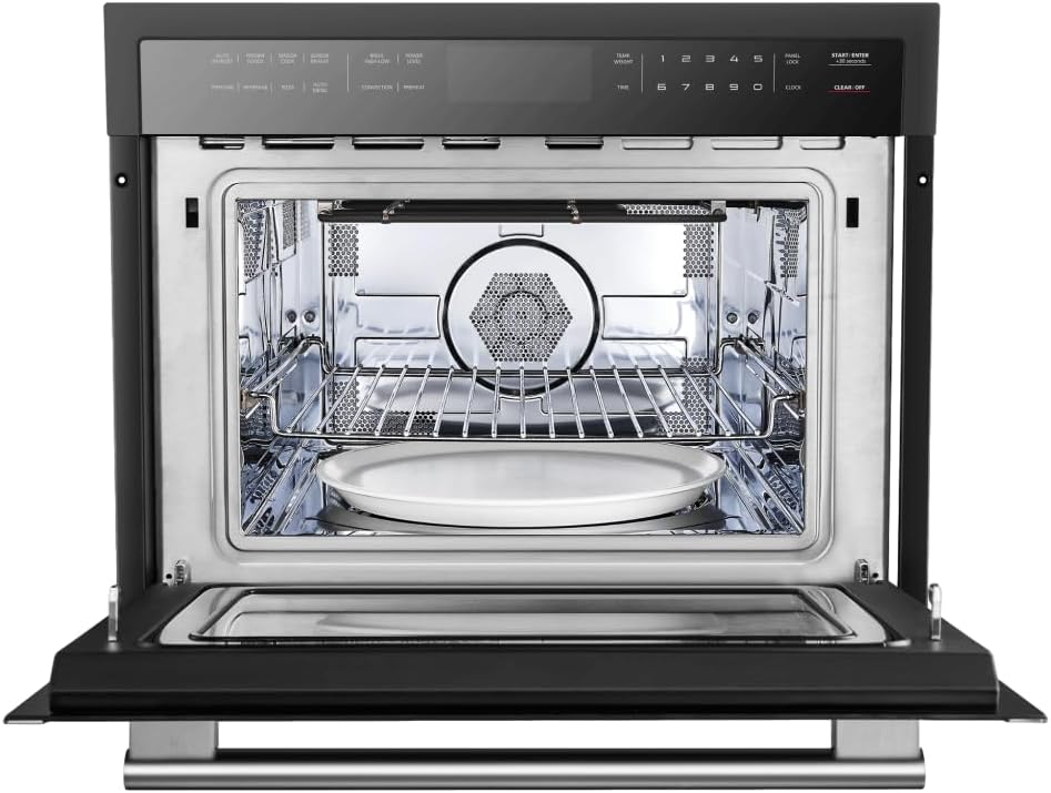 FORNO Oliena Espresso Black 24″ 1750 Watt Compact Oven & 1000 Watt Microwave, 1.6 cu. ft.