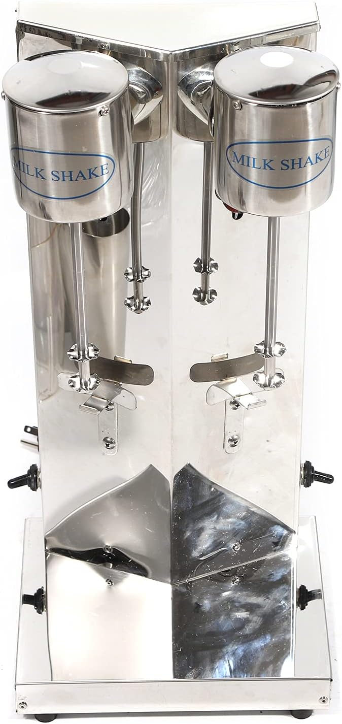 Electric Milkshake Maker, Ice Cream Mixer Machines, 110V Commercial Drink Smoothie Blender for Coffee Shops, Tea Stores to Making Fruit Tea, Coffee, Stirred Drinks (2 Head with Cup 650ml)