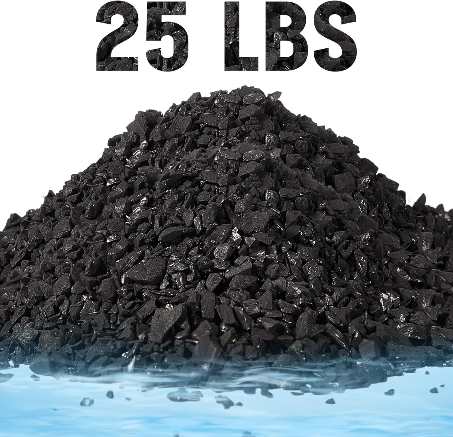 Timgle Bulk Water Air Filter Activated Charcoal Coconut Hull Granular Activated Carbon 10-18 Mesh Water Distiller Charcoal Filters Media for Filtration(25 Lbs)