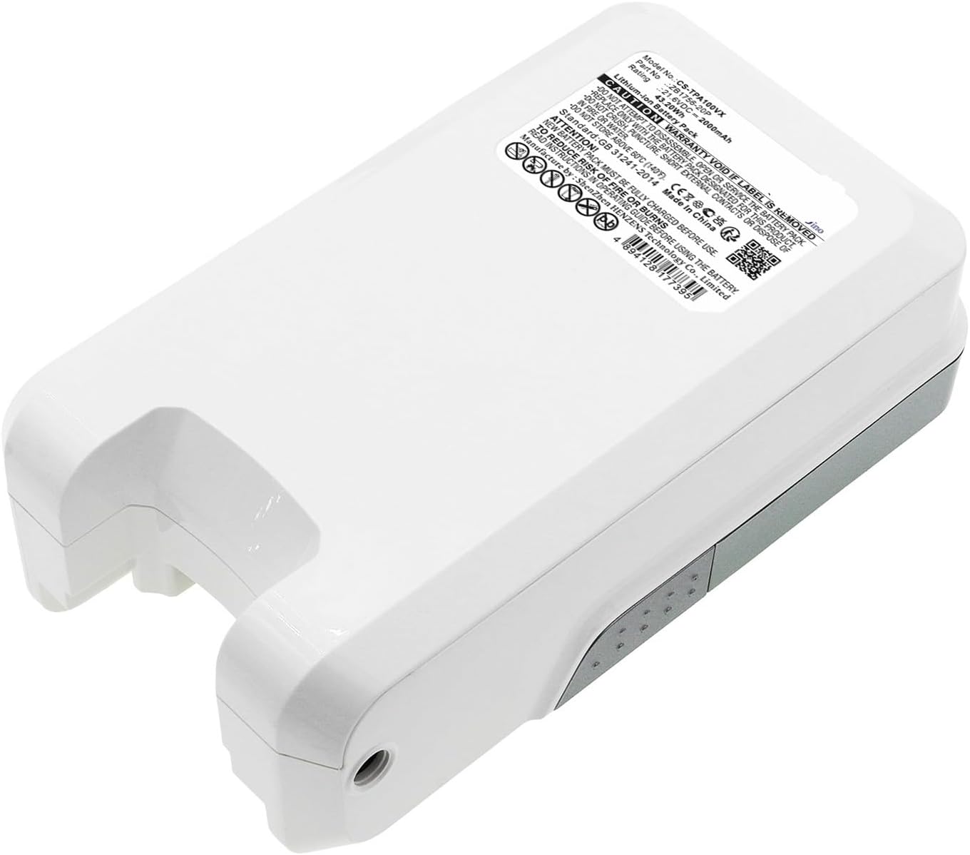 Vacuum Battery，Compatible for Tineco ZB1756-20P A10 Hero Master Capacity 2000mAh / 43.20Wh Color Li-ion, WHITE