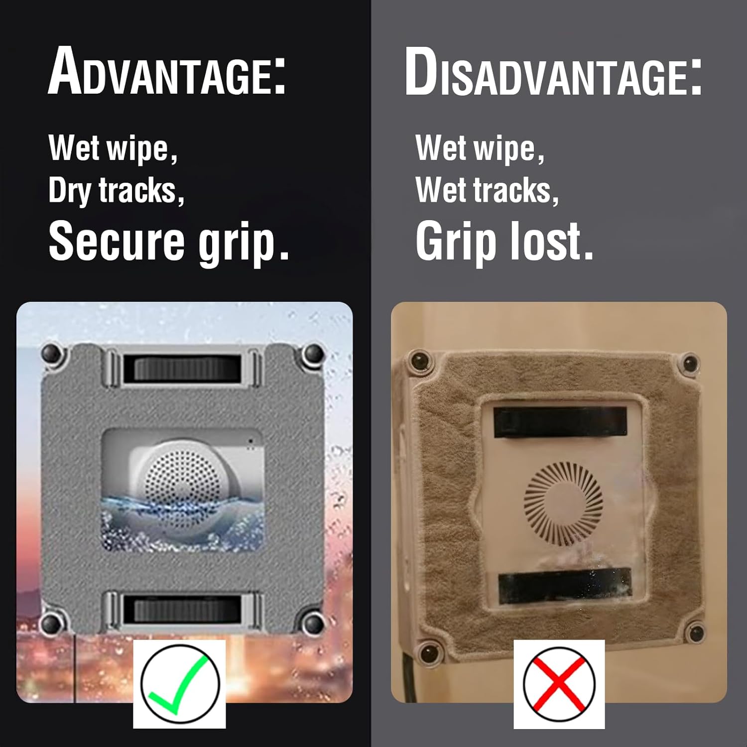 Frewico Window Cleaner Robot with Dual Ultrasonic Water Spray, 5600Pa Suction Smart Robotic Glass Cleaner, APP & Remote Control, Anti-Falling System for Frameless Windows, High-Rise, Shower, Tiles