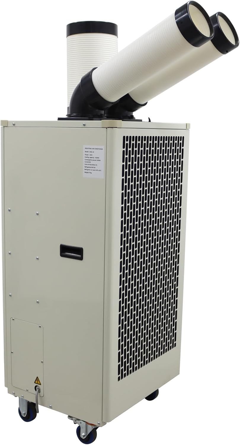 Industrial Portable Air Conditioner with Wheels 8L Large Tank Commercial Spot Cooler Adjustable Air Outlet Ideal for Hospitals Workshops Outdoor Events 220V 2.1KW