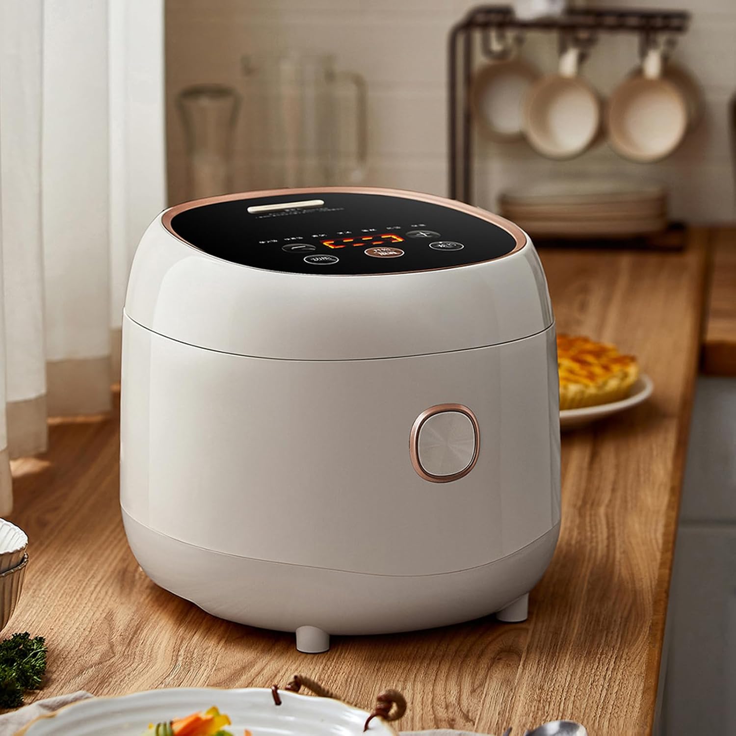 Mini Rice Cooker, 4L Portable Multifunctional Food Quick Cooking Small Appliance with Nonstick Pan for Office, Dorm and University