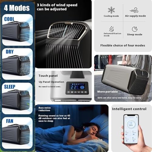 4-in-1 Portable Air Conditioner 5400BTU Cooling & 5600BTU Heating, Energy-Efficient AC Unit with Dehumidifier, Fan & Sleep Mode for Home, RVs & Camping, Green