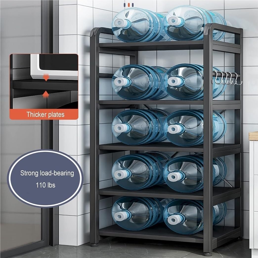 Microwave Stand Microwave Shelf Kitchen Storage Kitchen Baker Rack Utility Storage Shelf Microwave Stand Industrial Microwave Oven Stand for Spices Microwave Stand Kitchen Shelf (Black 5)