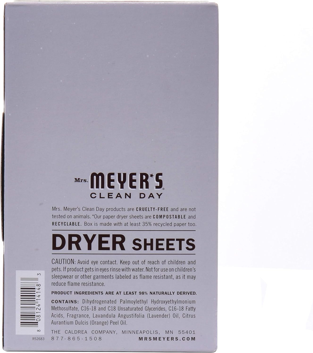 Mrs. Meyer's Clean Day Dryer Sheets, Lavender, 80 Count (Pack of 12)
