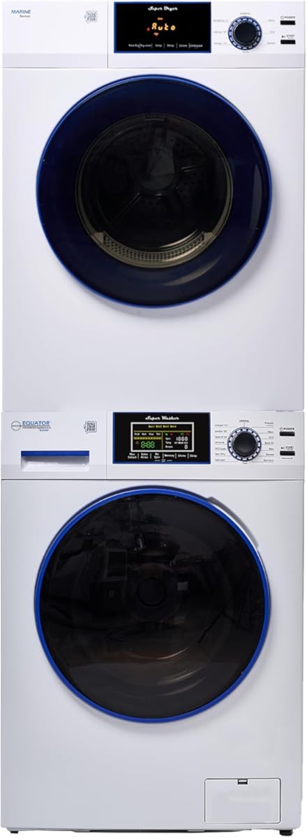 Equator MARINE ANTI CORROSION Stackable Compact Washer 1.6cf+Sensor Dryer 3.1cf 110V