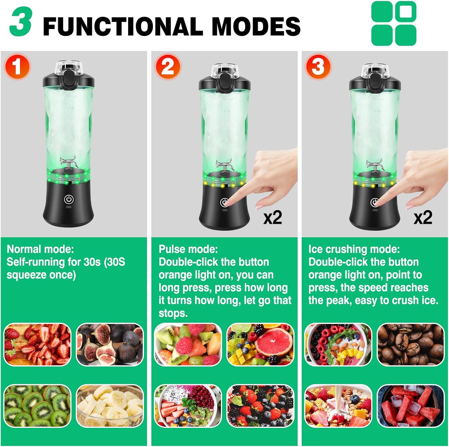 Fruit Juicer Multi Blender Smoothie Maker Shake & Take 600ml Sports Bottle Multi Blender Food Ice Processor Juicer Smoothie Maker Mixer Rechargeable Commercial Blender