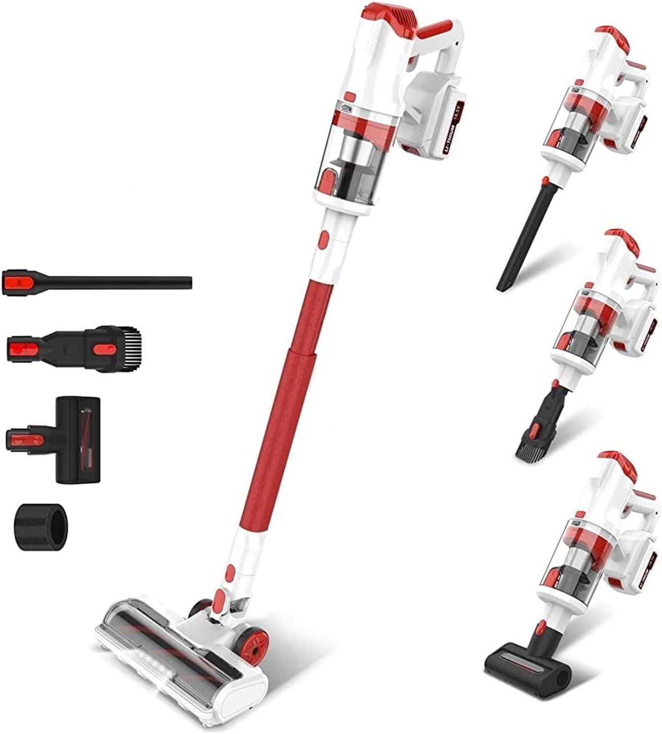 V11 Cordless Vacuum Cleaner | 30kPa/300W Suction | 6-in-1 Light Stick | Compatible With INSE V11, LED Display & 4000mAh Battery(V11 RED)