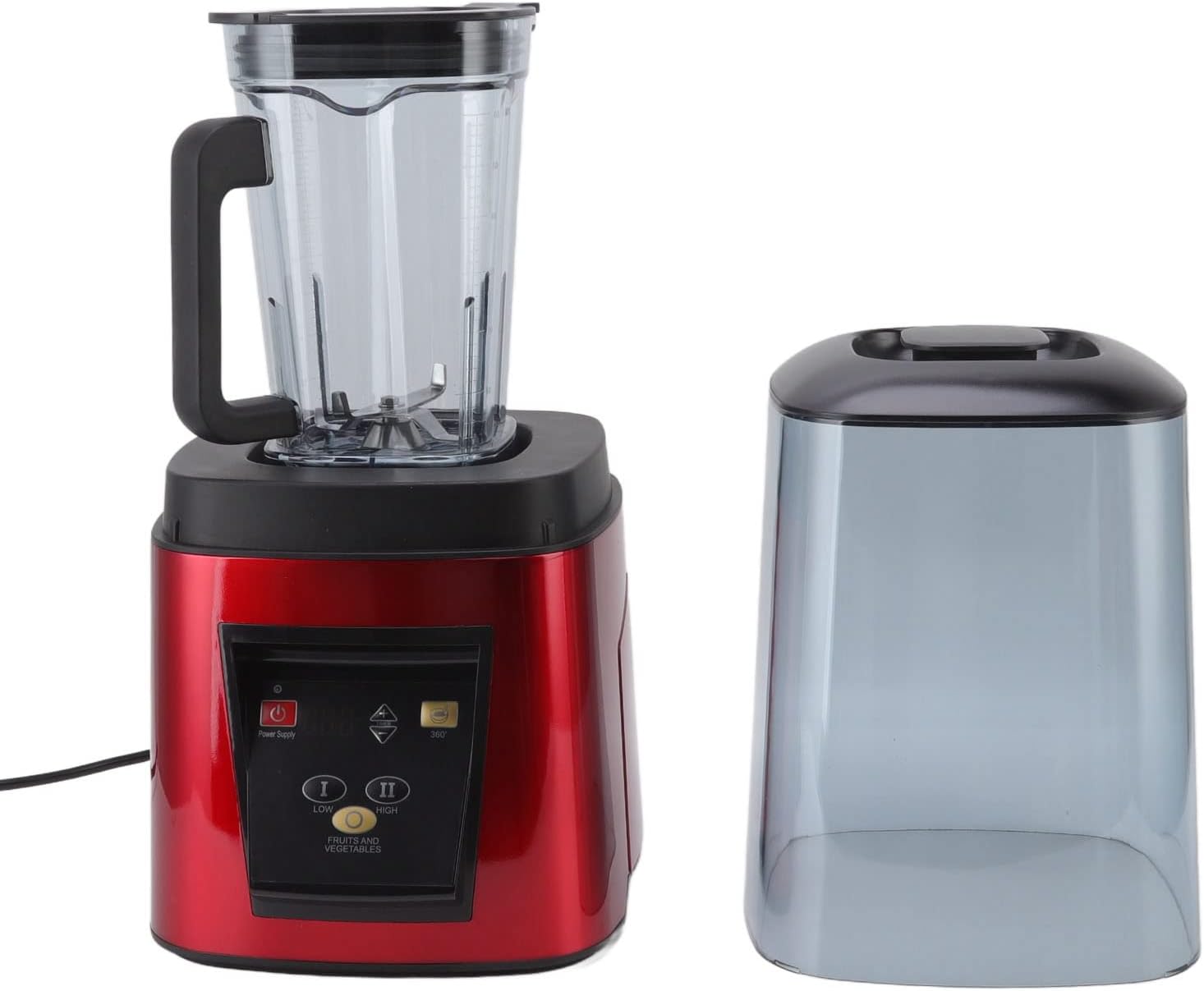 2200W Shakes and Smoothies Blender with Soundproof Cover for Kitchen, 80 DB High Speed Countertop Blender for Ice Puree Frozen Fruit (US Plug 110V)