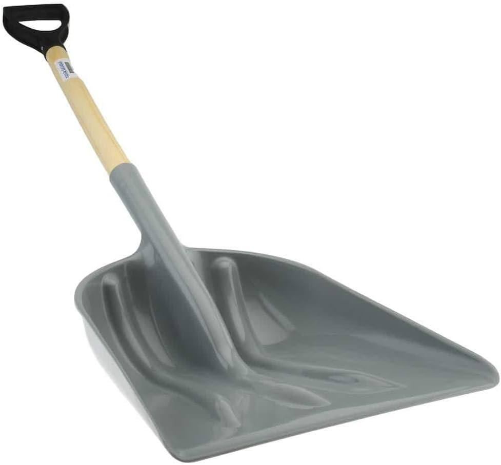 PRO SOURCE Polypropylene Blade Grain/Snow Scoop Shovel: D-Grip, 14