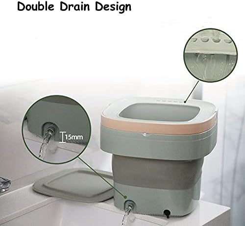 Portable Washer/Mini Washing Folding Mini Washing Machine Underwear Socks Baby Laundry Washer For Home Travel Small Washing Machine (Color : Gray, Size : US)