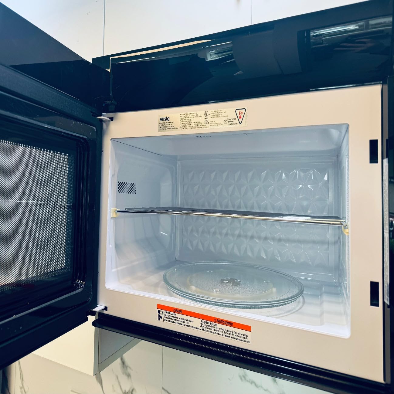 Vesta Miami 400CFM 30″ Over-the-Range Microwave, 1.9CuFt, 1000W, Stainless Steel, Touch LED Control, 9 Programs, 11 Power Levels, Express Cook, Child Lock, Timer