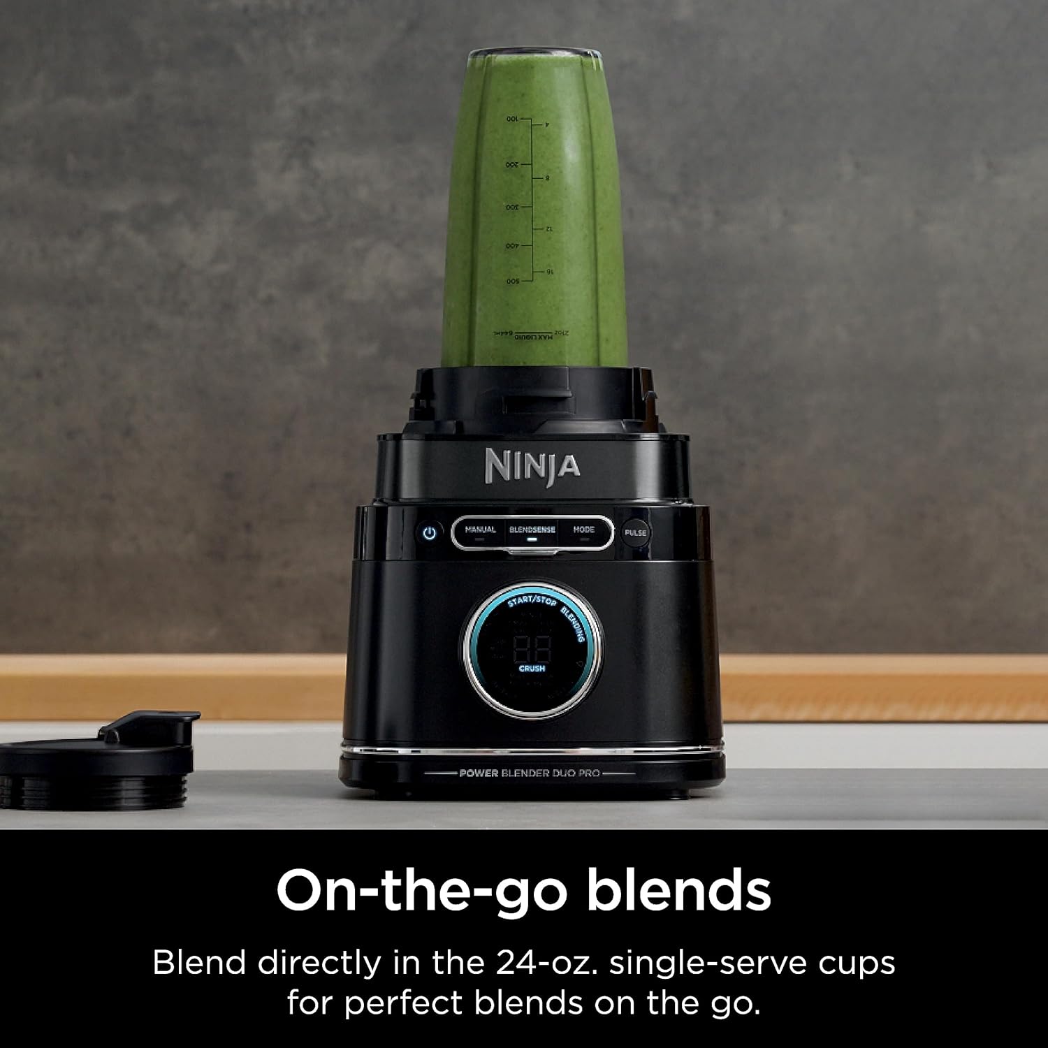 Ninja Detect Power Blender Pro + Personal Single-Serve, BlendSense Technology, For-Smoothies, Food and More, Compact Kitchen Countertop, 1800 P-Watts, 72 oz. Pitcher, (2) 24 oz. Cups, Black, TB301