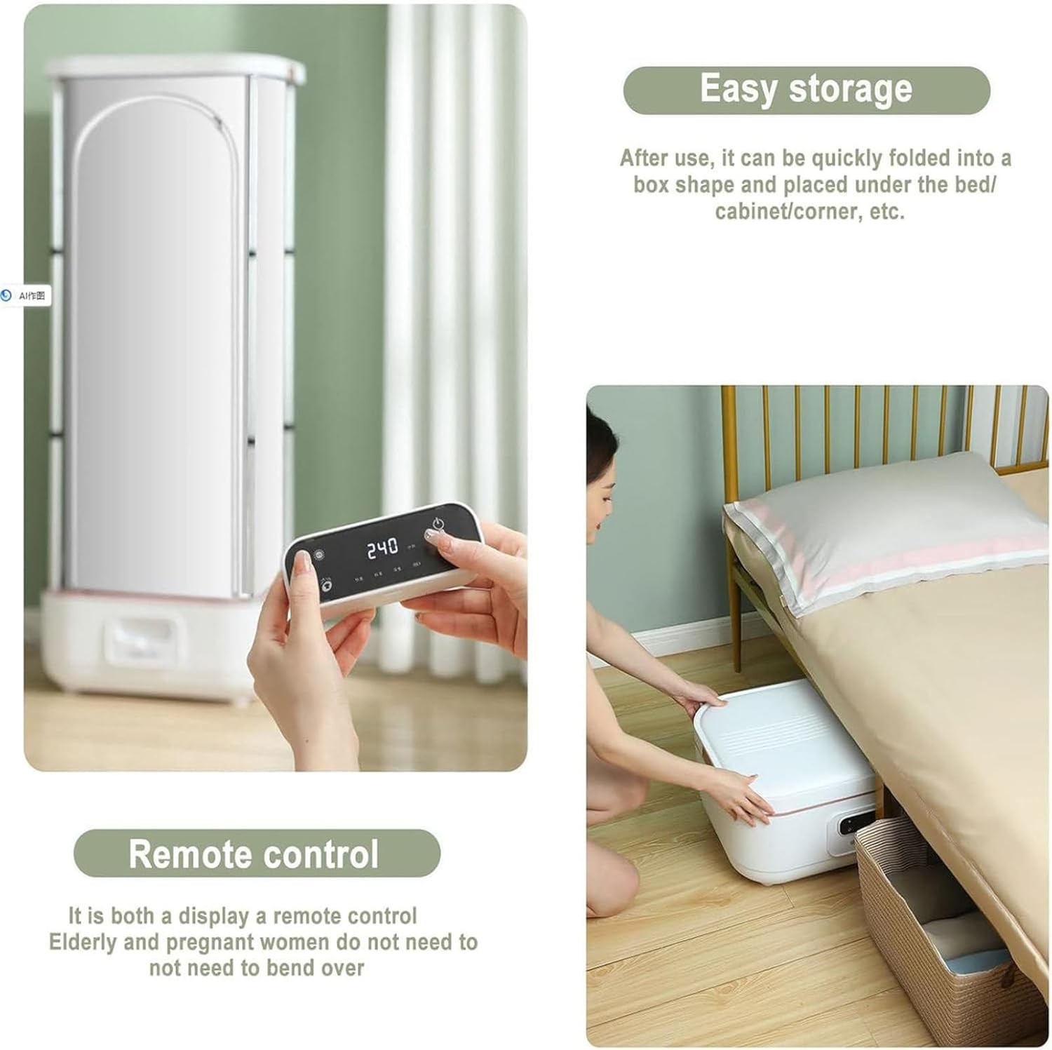 Garment Steamer, 900W Automatic Ironing Machine, Vertical Steam Clothes Dryer, Wireless/Steam Closet/Folding Clothes Machine, for Clothes & Fabric, Quick-Drying Steam