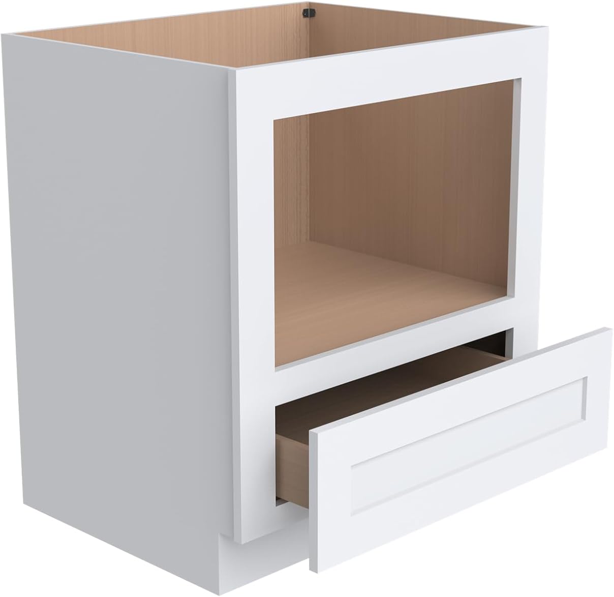 Microwave Base Cabinet – Solid Wood Shaker Style Kitchen Storage Base Unit with Drawer & Soft-Close Doors, RTA Pantry Cupboard for Dining Room, Coffee Bar 30