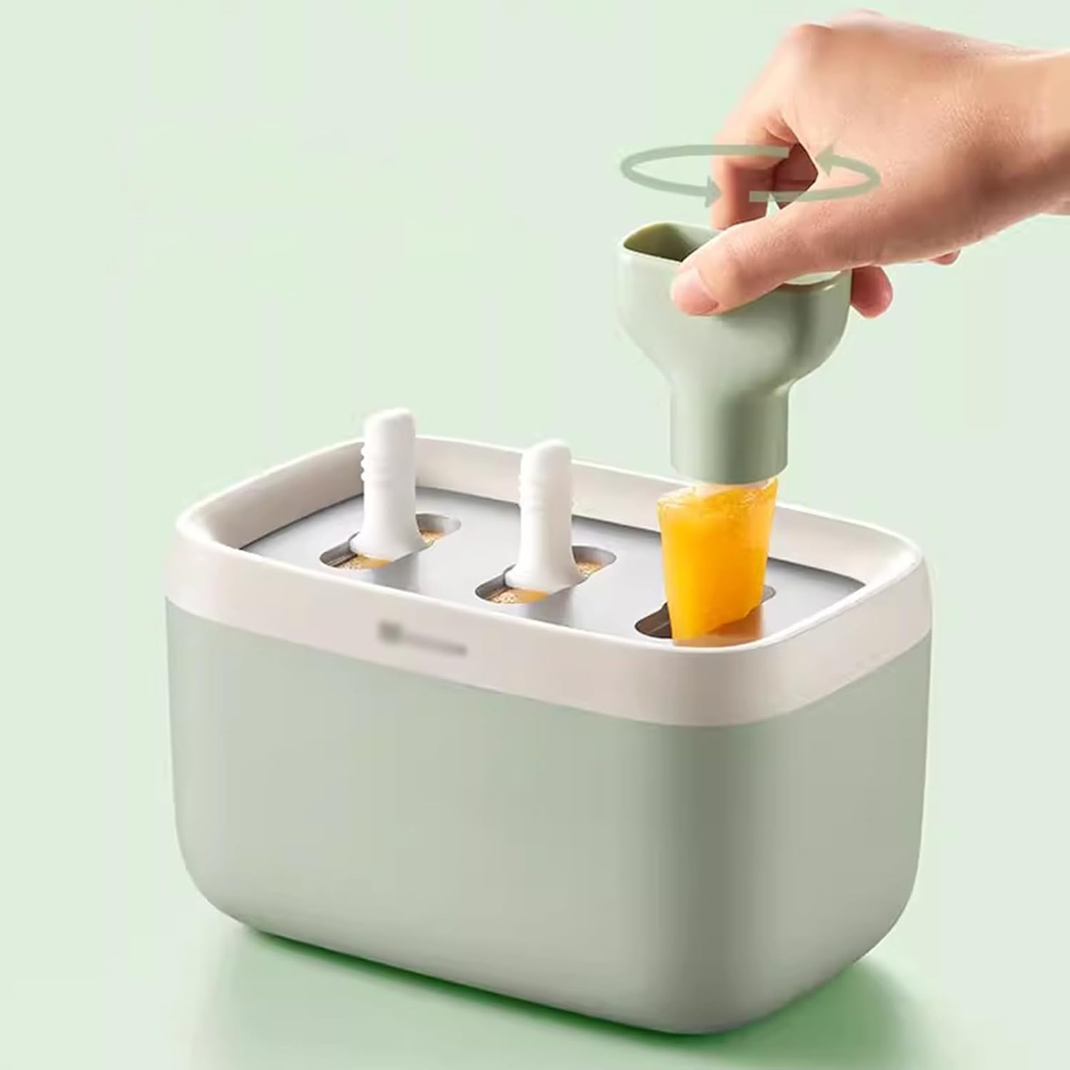 Ice Cream Maker Popsicle Maker Household Small Children's Ice Cream Maker Homemade Popsicle Maker Mini Popsicle Mold Table Top Ice Cream Machine,Fun Kitchen Appliance (A)