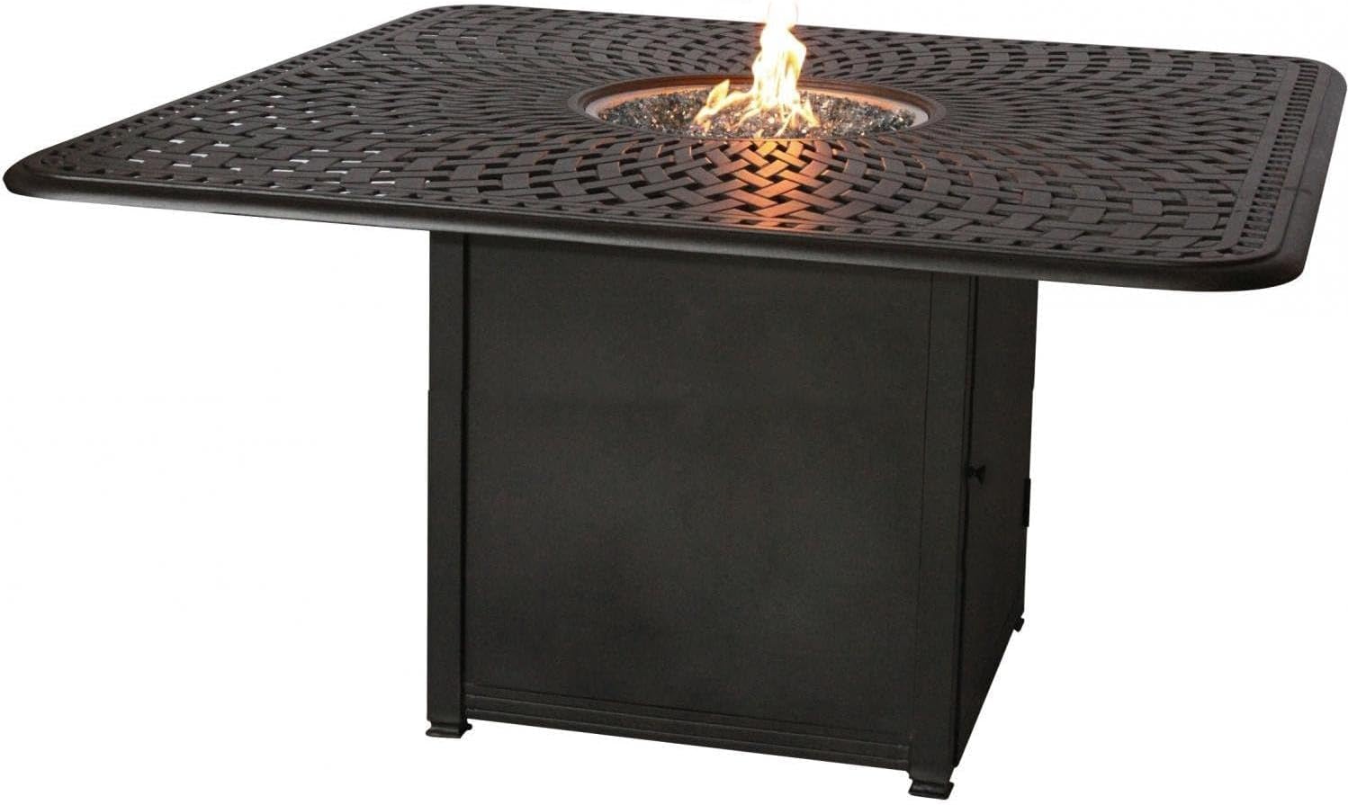 Darlee Signature 64 X 64 Inch Counter Height Propane Fire Pit Bar Table Antique Bronze