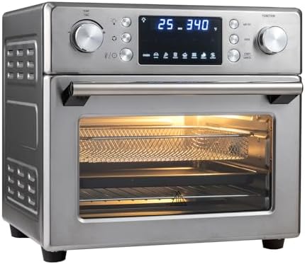 ARLIME 14-in-1 Air Fryer Toaster Oven Combo, 1700W Stainless Steel Countertop Convection Oven with Bake, Rotisserie, Dehydrate & Defrost Functions, 26 QT Large Capacity, 60-Minute Timer & Accessories