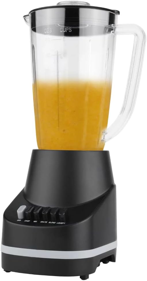 Speed Blender, 360W High Power Countertop Blenders for Kitchen, 48 Oz Blender Glass Jar for Shakes, Ideal for Smoothies,Crush Ice,Purees,1.5L jar, Black