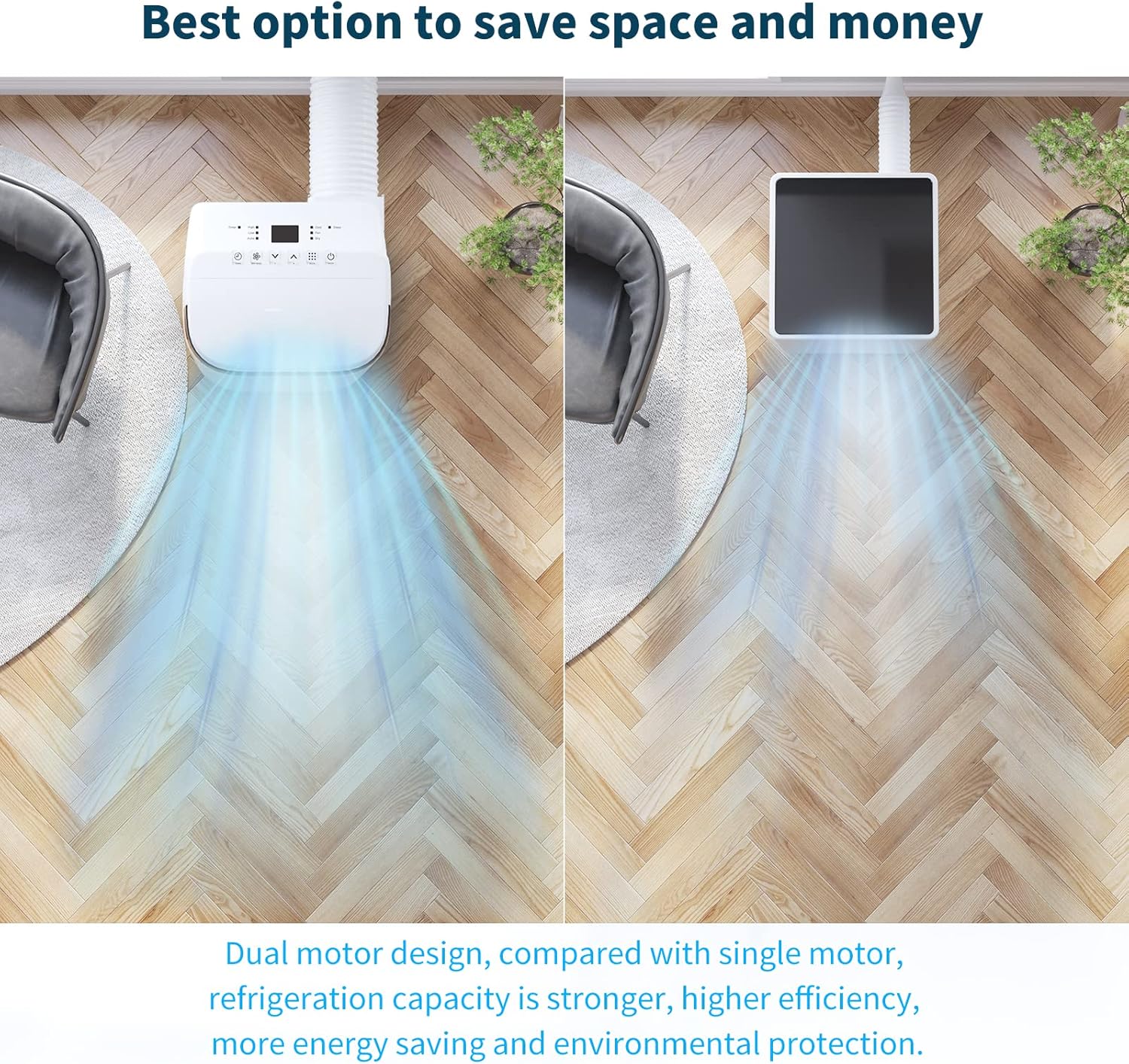 Jojoka Portable Air Conditioner with Remote Control, 10000 BTU Portable AC for Room, Dorm, Office with Drying, Fan, Sleep Mode, 3 Speeds, 24H Timer Function, Cools Room up to 450 Sq. ft