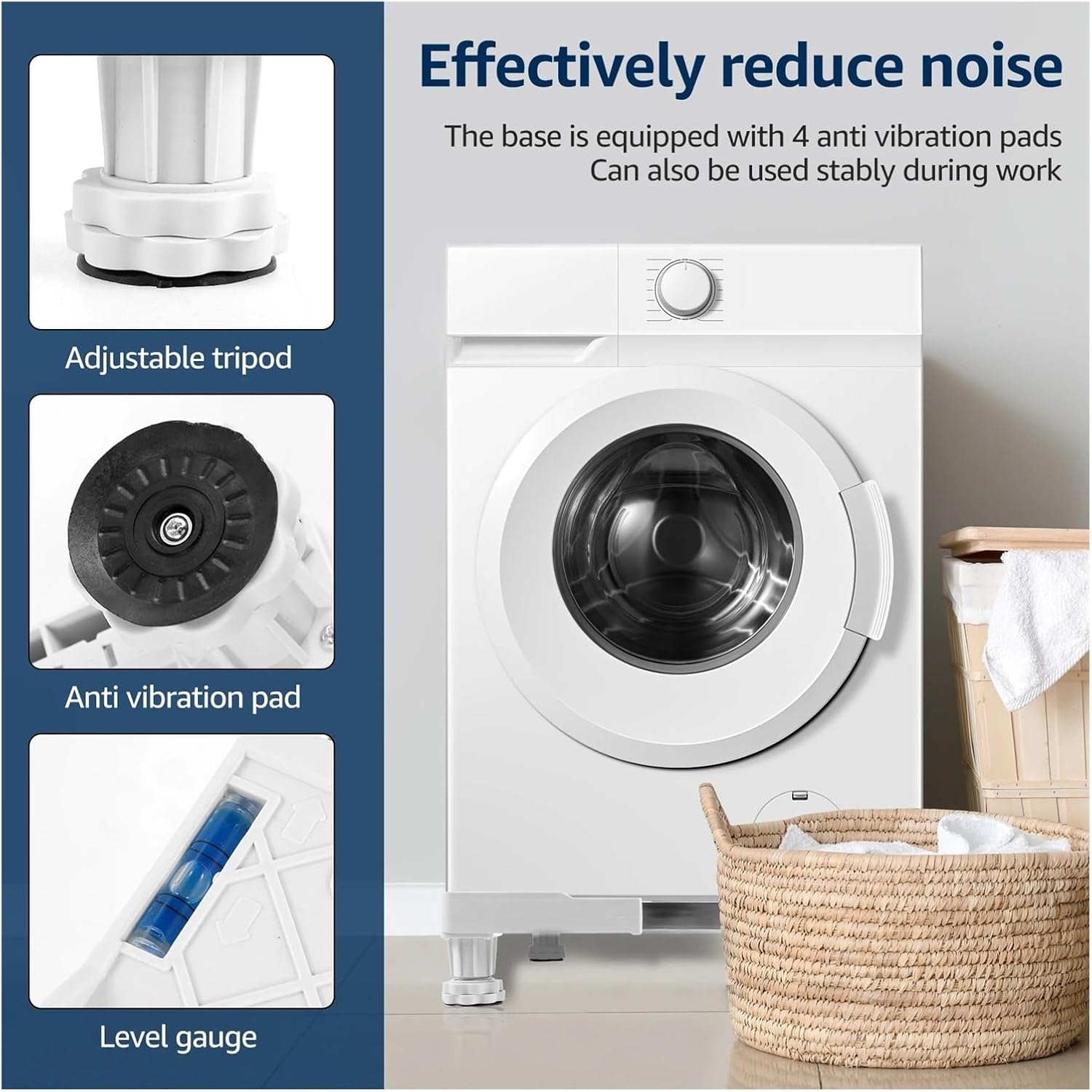 Washing Machine Stand Anti Vibration Feet Pads Movable Appliance Stand Laundry Pedestal Washing Machine Base Furniture Pad