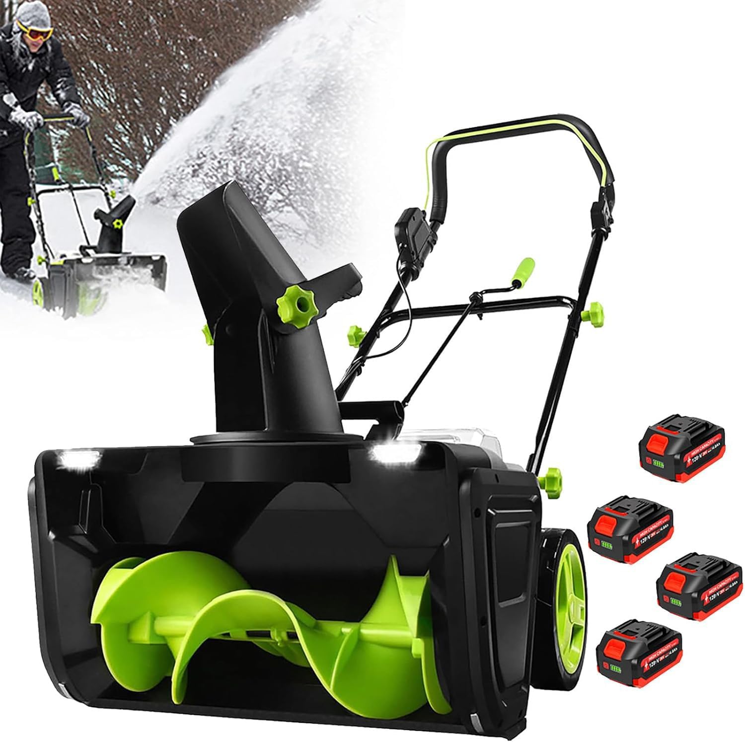 Electric Snow Blower Cordless, 3500 W Snow Blower Electric Pro, Cordless Snow Blower 40V, 20