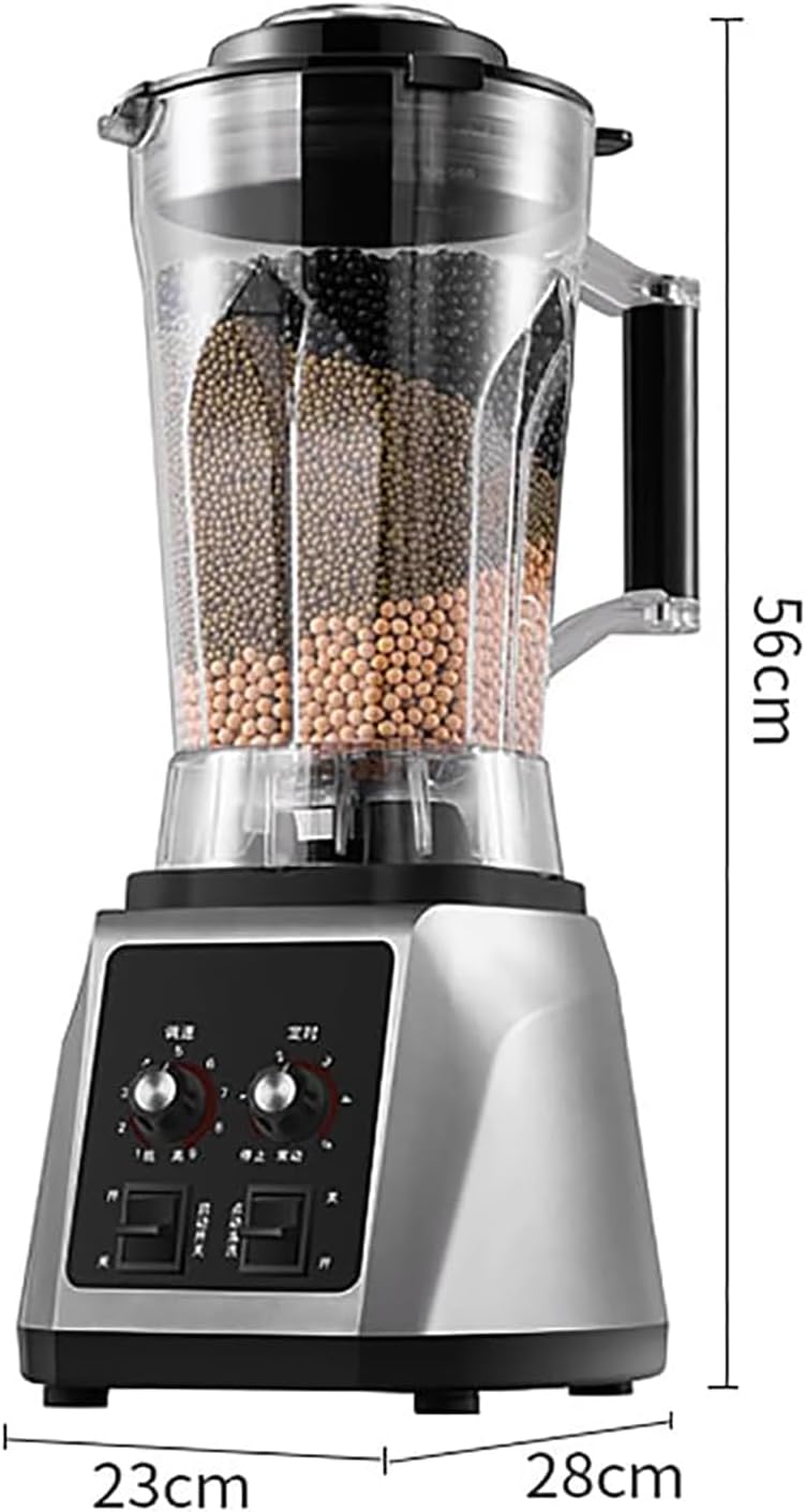 2200W Commercial Blender, 5.5L Capacity Smoothie Blender, Fully Automatic Soy Milk Maker Machine, Nut Processor Grind Machine, 9 Speeds Adjustable, Noise Reduction Design, for Home and Commercial Use
