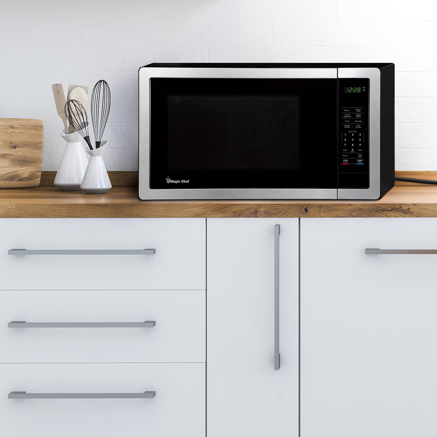 1.1 cu. ft. Countertop Microwave in Stainless Steel with Digital Touch