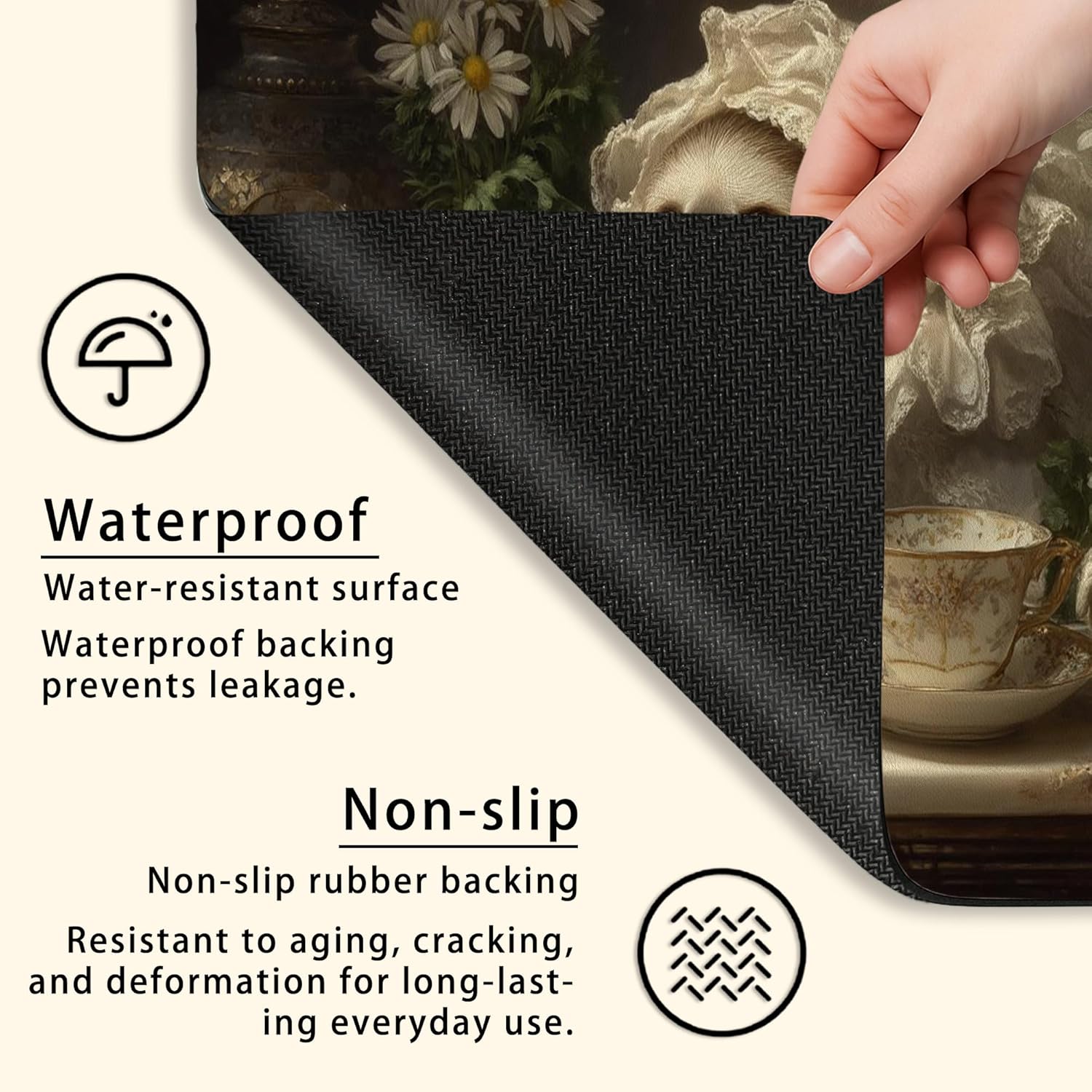 Quaint Sloth Washer Dryer Top Protector Mat, Vintage Floral Laundry Machine Dust Covers, Spring Aurora Rubber Anti-slip Waterproof Washer And Dryer Mats for Laundry Room 24x24 Inch