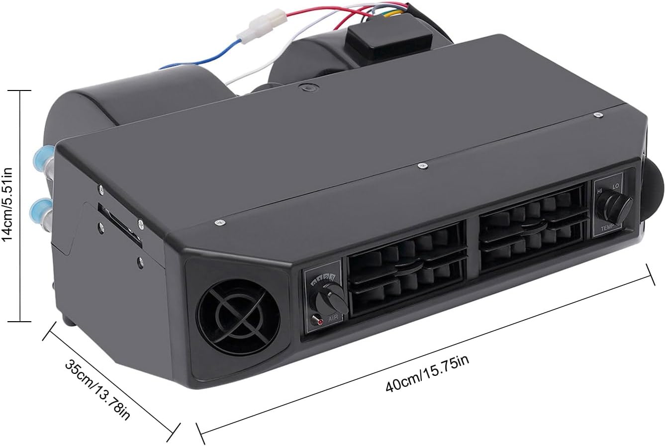 12V Universal Under Dash A/C Evaporator Kit - Heat & Cool 3-Speed Air Flow for Cars & Trucks, BEU-404-100 HVAC Unit with 600 CFM Air Volume