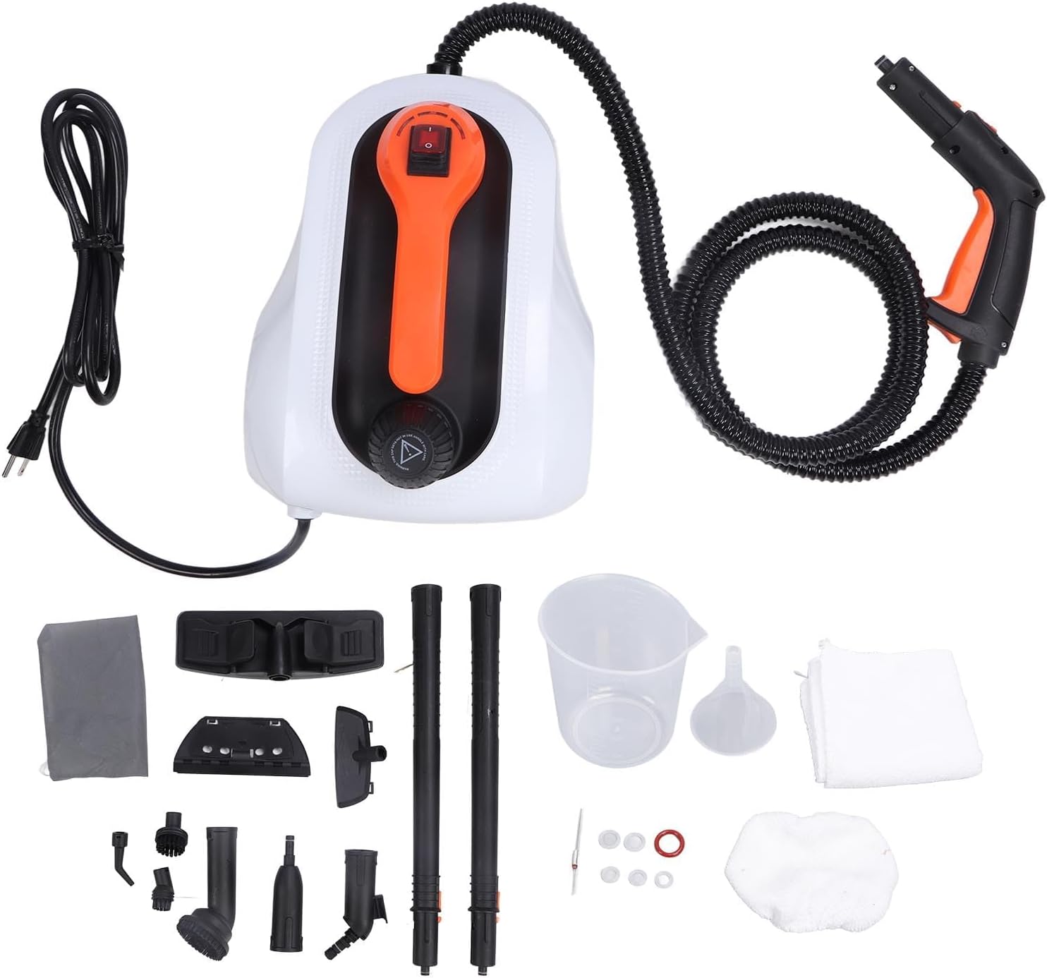 Steam Cleaner, 1800W 1.6L 320℉ High Temperature Pressurized Steam Cleaning Machine, Large Capacity Water Portable Car Steamer, for Upholstery, Kitchen, Carpets(US 110-120V)